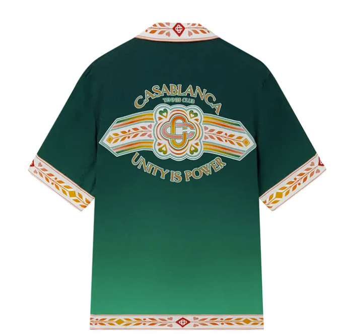 Casablanca Cuban Collar Short Sleeve Shirt Unity is Power