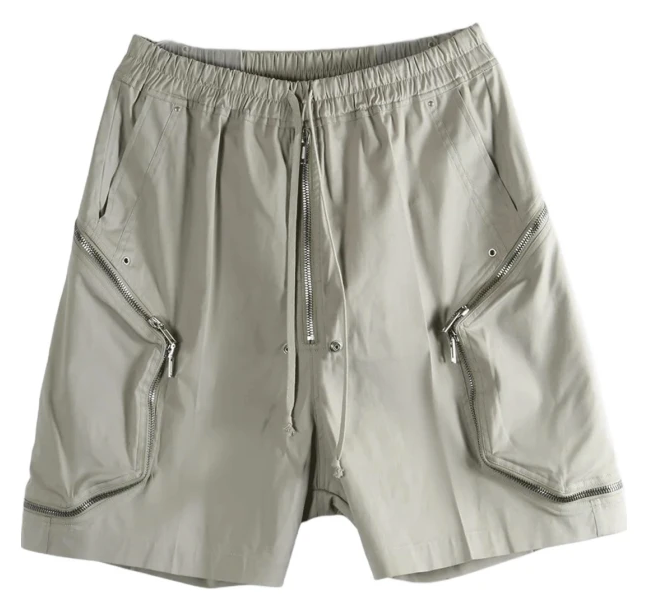Rick Owens Heizer Bela Zip Shorts Pearl