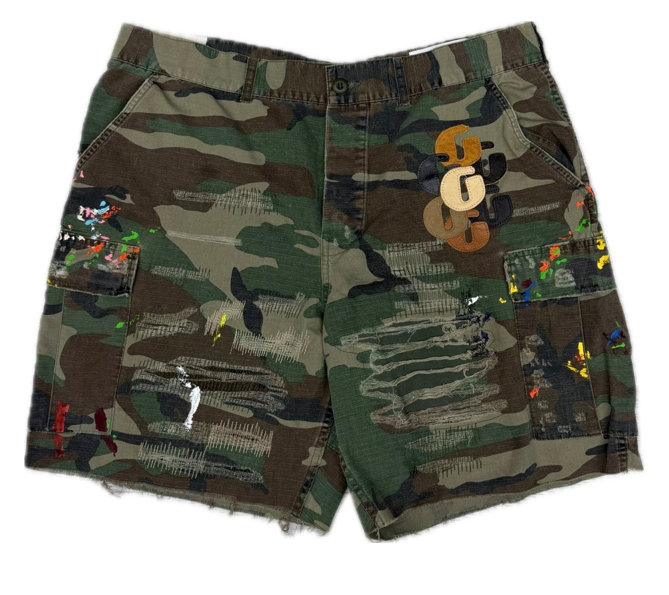 Gallery Dept Men. G Patch Camouflage Cargo Shorts (38)