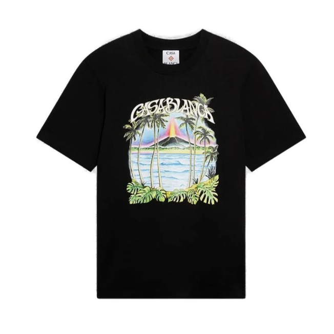 CASABLANCA Volcano Printed Classic Tee Black