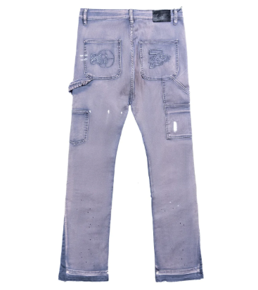 Triple Sevens x Sniper Gang Flared Denim Grey/Blue