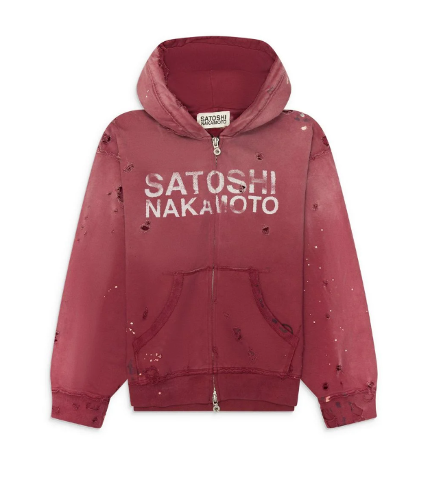 Satoshi Nakamoto Men's Red Luke Fleece Hoodie