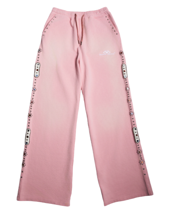 Japanese Sorrows Ponder Embellished Sweatpants Pink