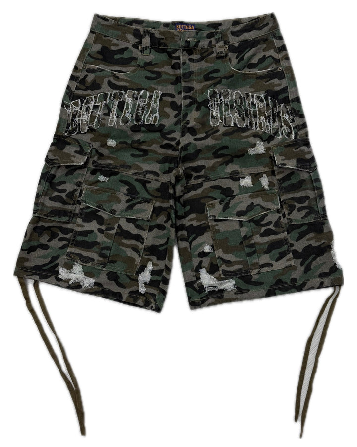 Bottega Desires Camo Cargo Jorts