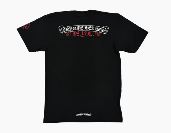 Chrome Hearts NYC Exclusive Scroll Logo Tee Black/Red
