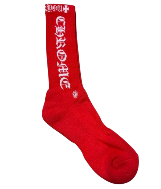 Chrome Hearts logo socks RED