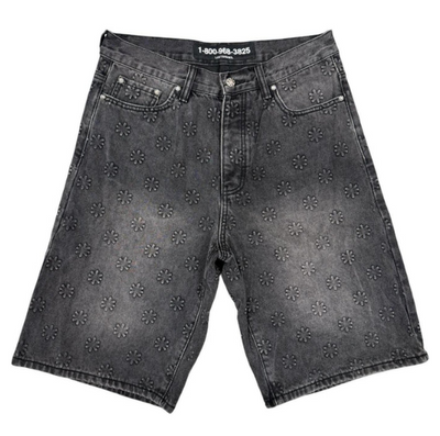 LostShdws Embossed Jean Shorts Black Image
