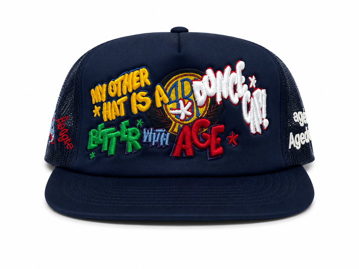 Better With Age Bad Words Trucker Dark Blue