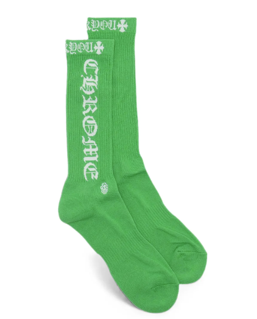Chrome Hearts Logo Socks Green