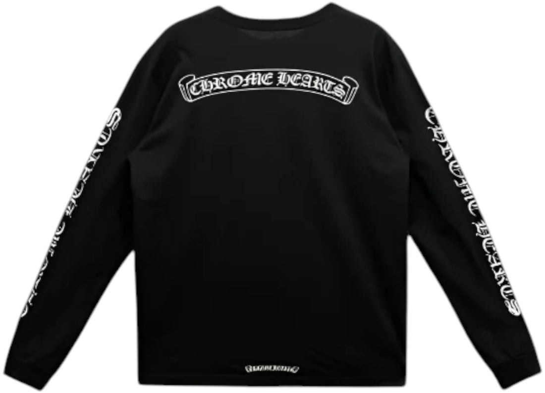 Chrome Hearts Scroll Logo L/S Pocket T-shirt Black