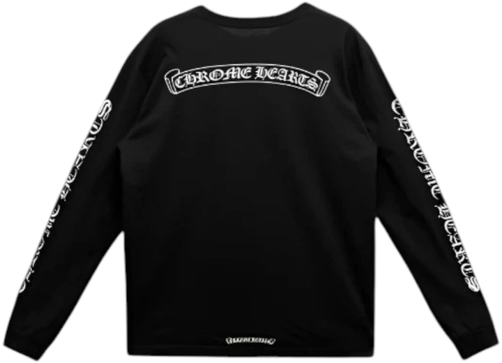Chrome Hearts Scroll Logo L/S Pocket T-shirt Black