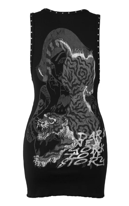 Lost Intricacy Twin Tiger Dress Black