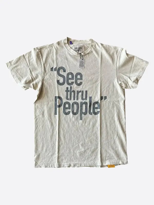 Gallery Dept Antique White & Black See Thru People T-Shirt