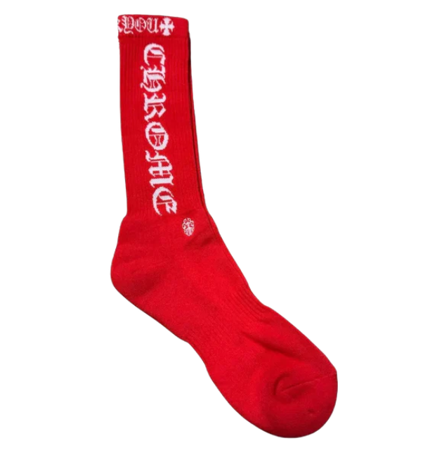 Chrome Heart Logo Sock Red