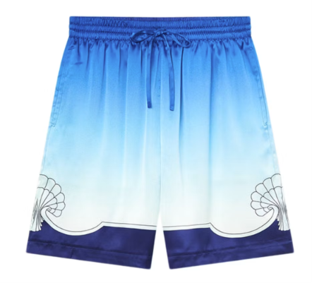 Casablanca Drawstring Silk Shorts Archway Place Vendome Blue