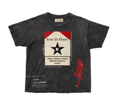 AMIS ET FLEURS Lady in red tee