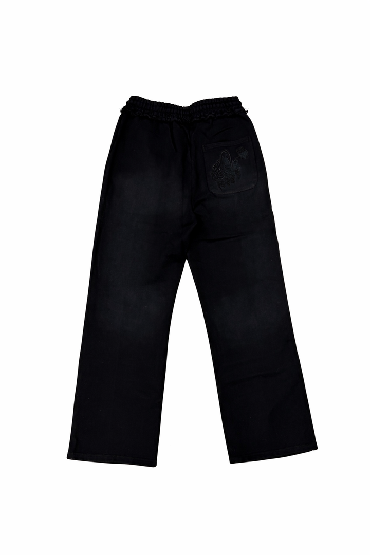 Dead Rose Black Rhinestone Sweats