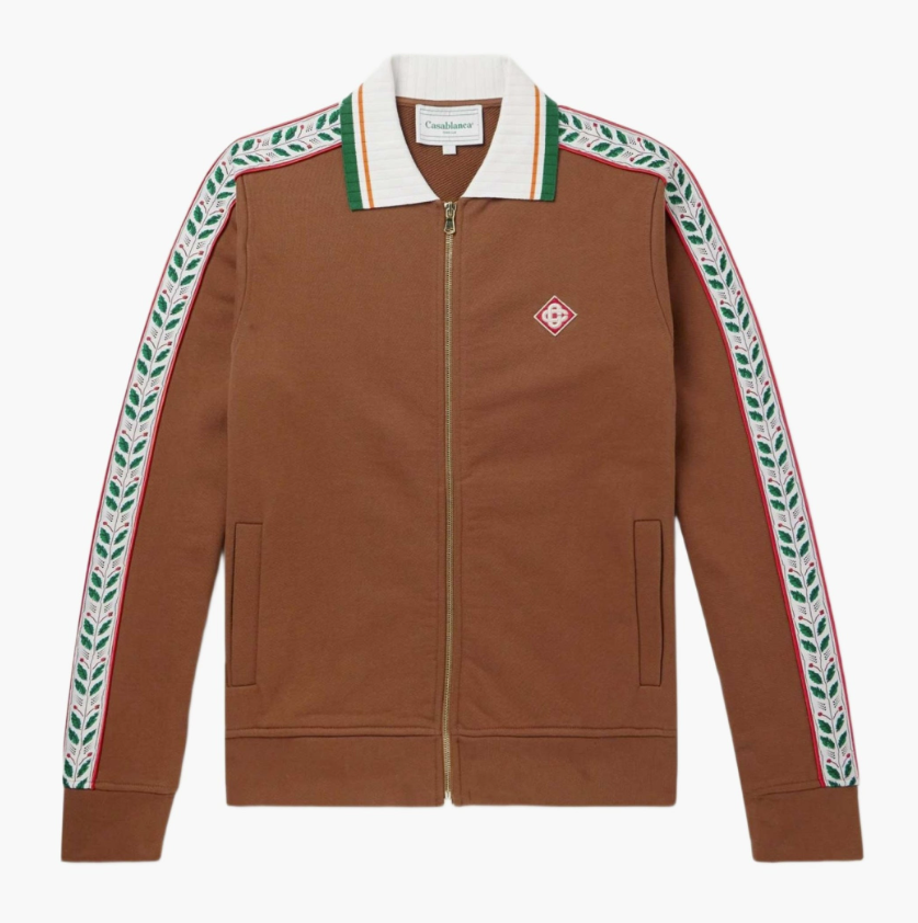 CASABLANCA Motosport Laurel Tape Zip Through Sweatsuit SET Brown