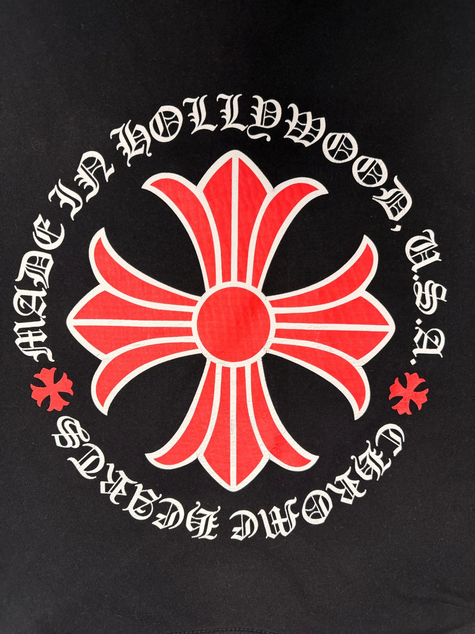Chrome Hearts Made In Hollywood Plus Cross T-shirt Black/Red