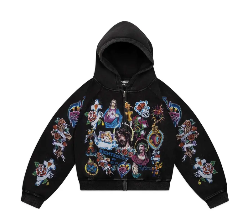 We Are Righteous 'Risen King' Black Zip Up Hoodie