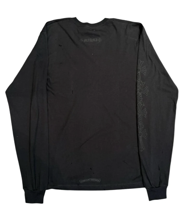 Chrome Hearts 'Black' Miami Exclusive Cemetery Vertical Logo L/S Tee