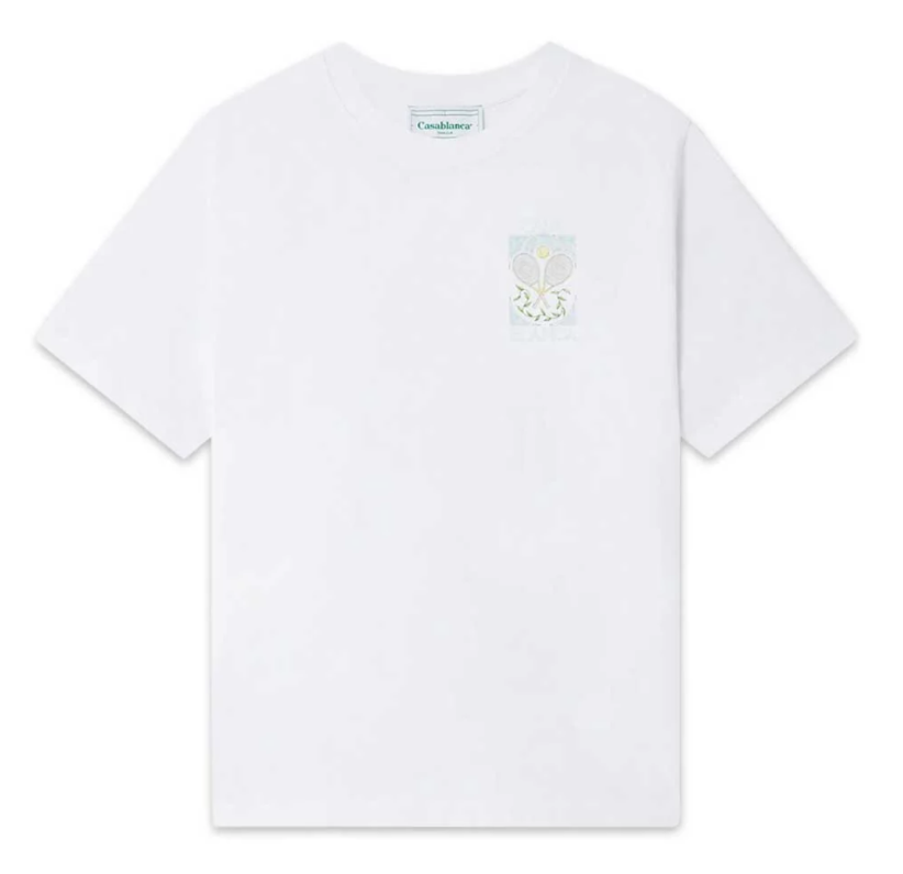 Casablanca Tennis Pastelle Short Sleeve T Shirt White