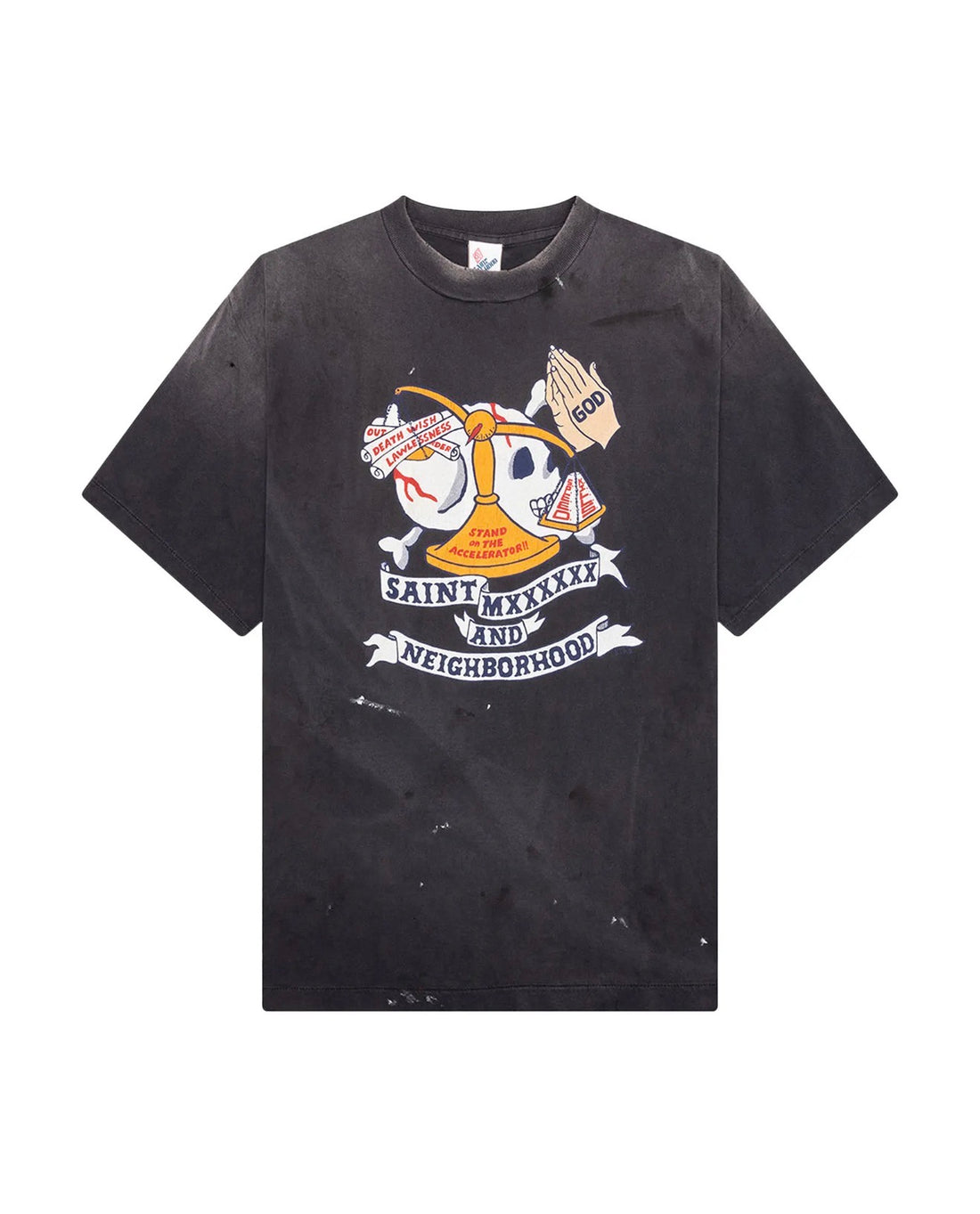 SAINT Mxxxxxx × NEIGHBORHOOD STHD Pray Short Sleeve T-Shirt
