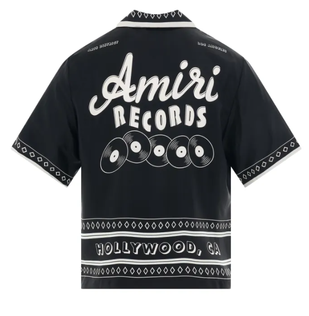 Amiri Records S/S Shirt in Black