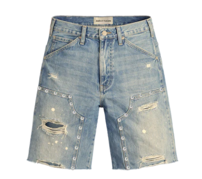 AMIS ET FLEURS Studded Carpenter light blue Shorts