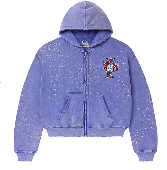 Vale Forever Sun Clustered Zip Up Blue Hoodie