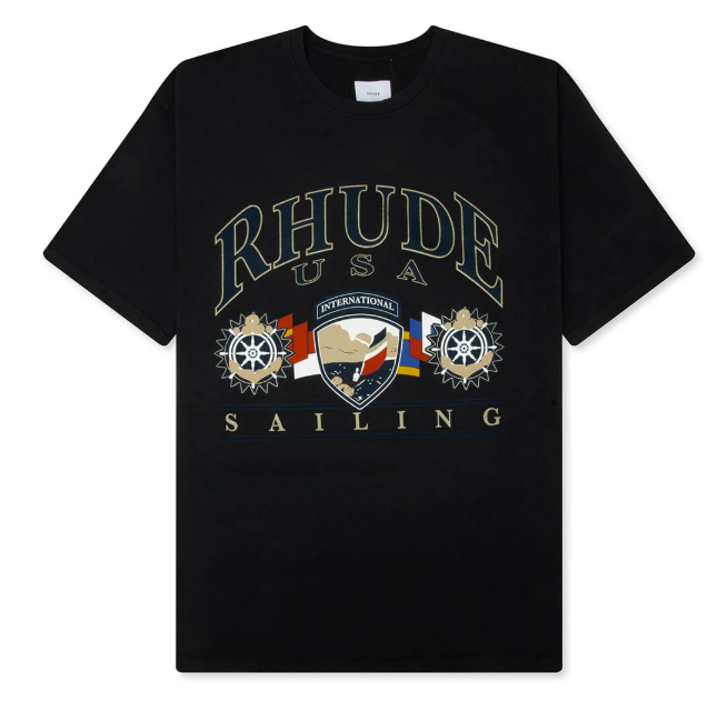 Rhude USA Sailing Icon Tee Vintage Black