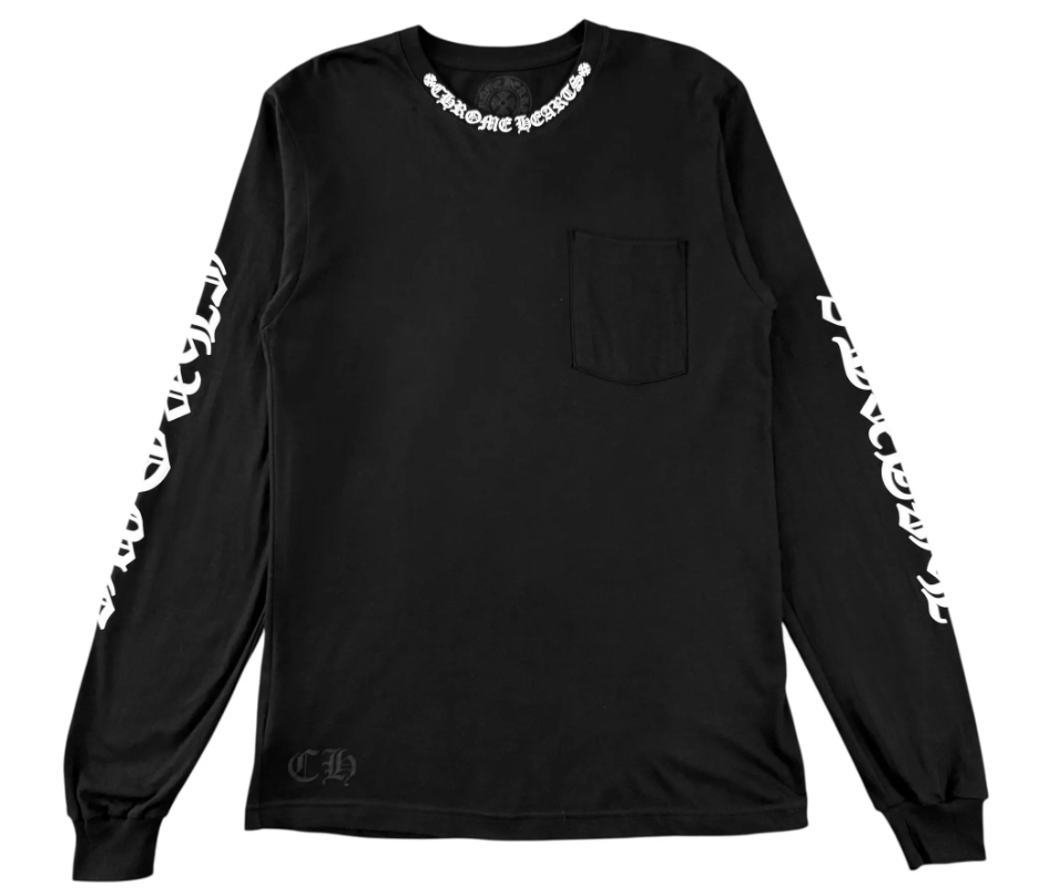 Chrome Hearts Neck Logo Longsleeve blk/white