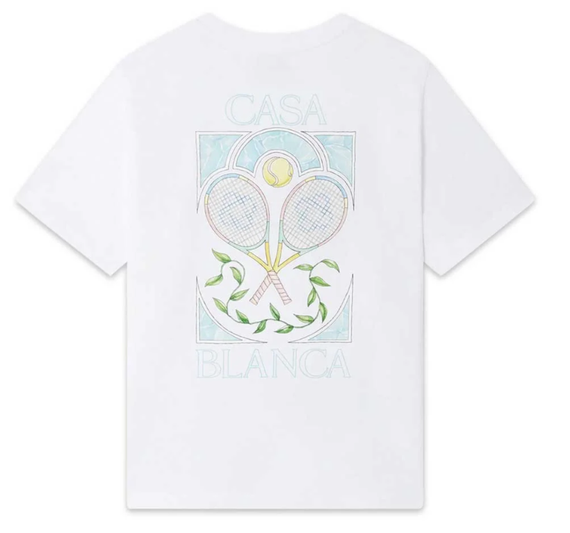 Casablanca Tennis Pastelle Short Sleeve T Shirt White