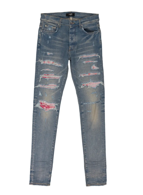 Amiri Tie Dye Bandana Thrasher Jeans 'Clay Indigo/Peach'