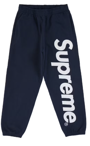 Supreme Satin Applique Sweatpant Navy