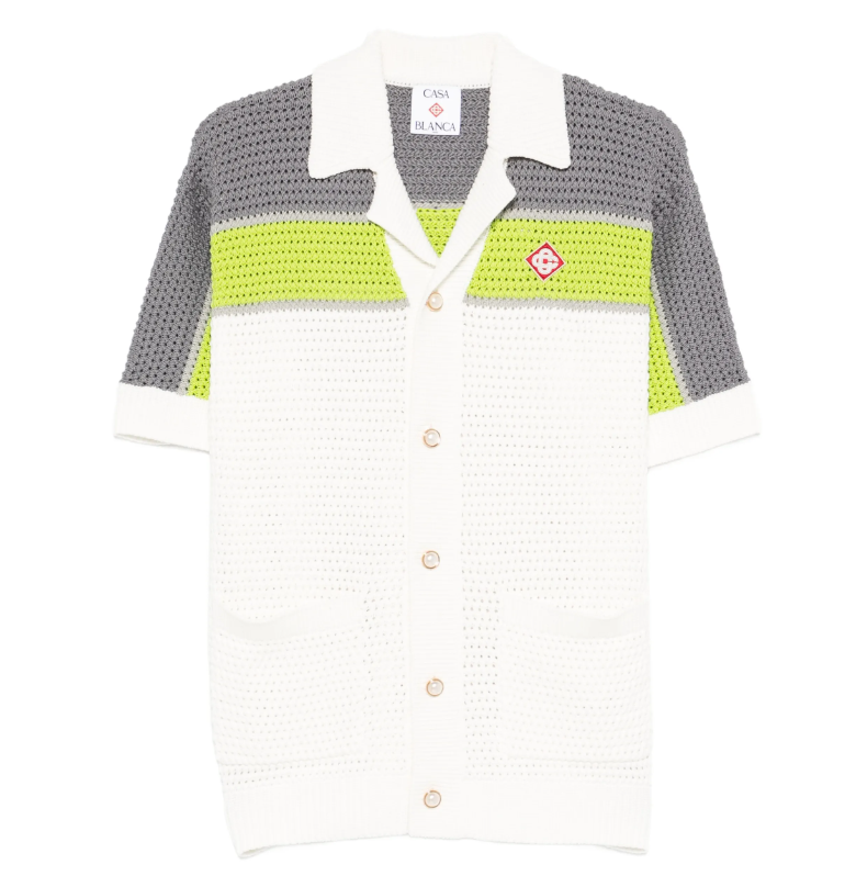 Casablanca short-sleeve button up green/grey