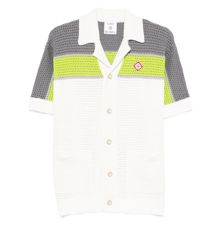 Casablanca short-sleeve button up green/grey