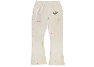 Gallery Department Paint Splatter Flare Sweatpants Cream Paint Image
