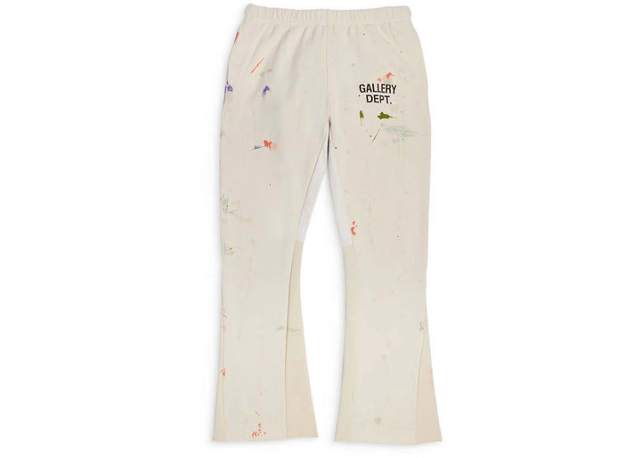 Gallery Department Paint Splatter Flare Sweatpants Cream Paint