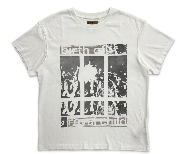 Birth of a Royal Child Flashlight Vintage Tee White